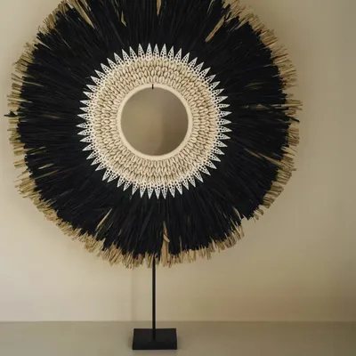Autres décorations murales - Le Mojo Raffia Sur Pied - Noir Naturel - L - BAZAR BIZAR LIVING