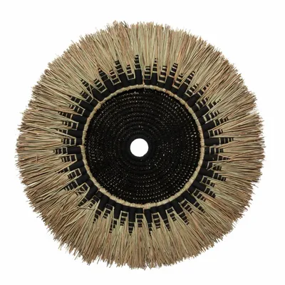 Decorative objects - The Raffia Macramé Wall Deco - Black Natural - BAZAR BIZAR LIVING