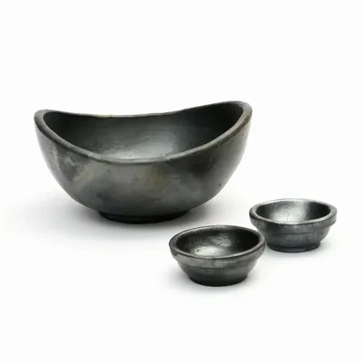 Bowls - The Burned Curved Bowls - Black - Set of 3 - BAZAR BIZAR LIVING