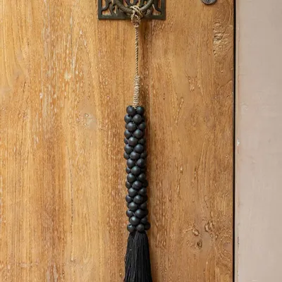 Decorative objects - The Wooden Beads with Cotton Tassel - Black - BAZAR BIZAR LIVING
