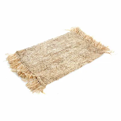 Placemats - The Fringe Raffia Placemat Rectangular - Natural - BAZAR BIZAR LIVING