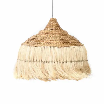 Hanging lights - The Abaca Hoola Pendant - Natural - L - BAZAR BIZAR LIVING