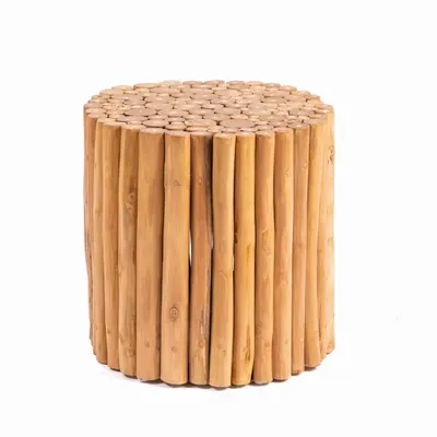 Coffee tables - Round teak side table - JATI - HYDILE