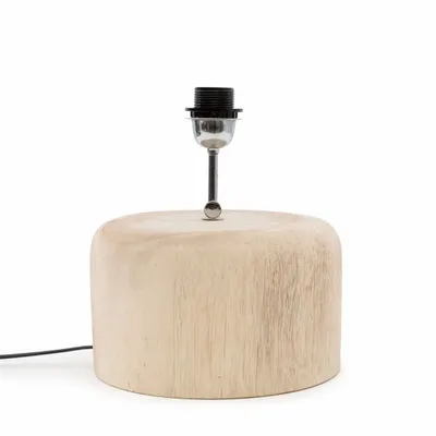 Desk lamps - The Teak Wood Table Lamp Base - Natural - BAZAR BIZAR LIVING