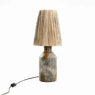 Desk lamps - The Ithaka Table Lamp - Antique Grey Natural - BAZAR BIZAR LIVING