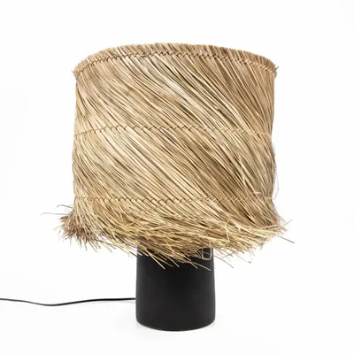 Desk lamps - The Pandan Table Lamp - Black Natural - BAZAR BIZAR LIVING