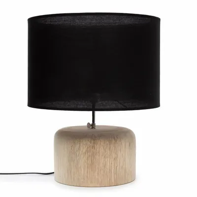 Lampes de bureau  - La Lampe De Table Teak Wood - Naturel Noir - BAZAR BIZAR LIVING