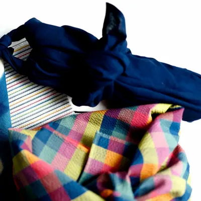 Fabrics - Red-Blue Square Furoshiki/NAGAO ORIFU - ABINGPLUS