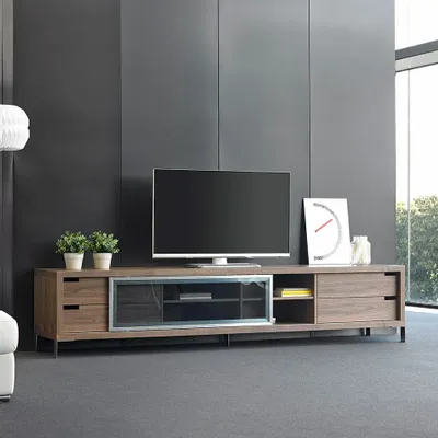 Sideboards - Walnut TV cabinet and glass drawers - ANGEL CERDÁ