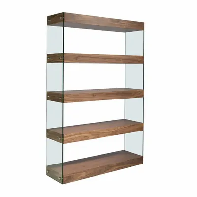 Office furniture and storage - Walnut and glass shelf - ANGEL CERDÁ