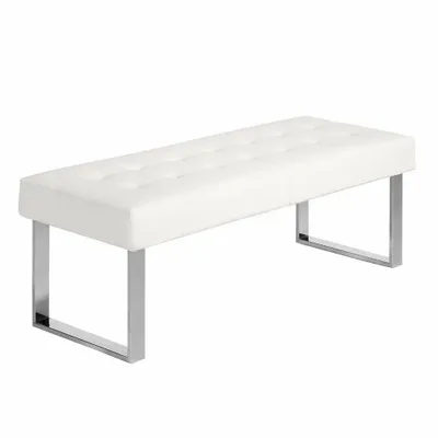 Benches - White eco-leather stool - ANGEL CERDÁ