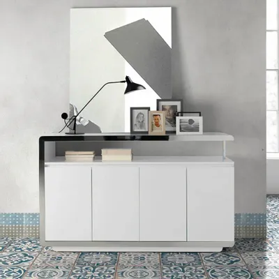 Mobilier et rangements pour bureau - Buffet blanc avec structure en acier - ANGEL CERDÁ