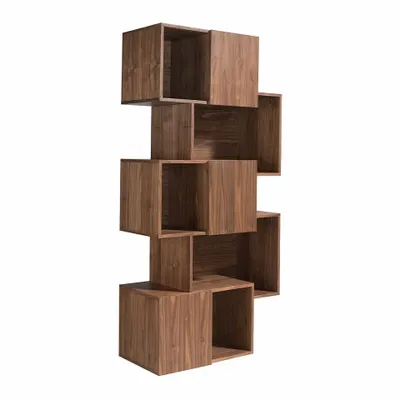 Office furniture and storage - Walnut wood shelving unit with doors - ANGEL CERDÁ
