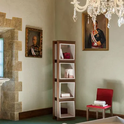 Office furniture and storage - Walnut cubes shelf - ANGEL CERDÁ