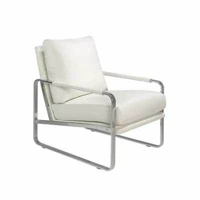 Armchairs - White leatherette upholstered armchair - ANGEL CERDÁ