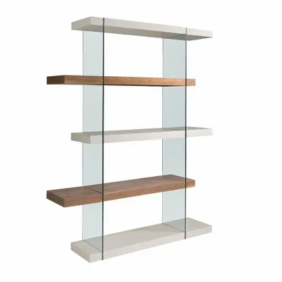 Office furniture and storage - Walnut wood and glass shelf - ANGEL CERDÁ