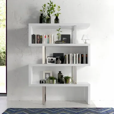 Office furniture and storage - White and steel shelf - ANGEL CERDÁ