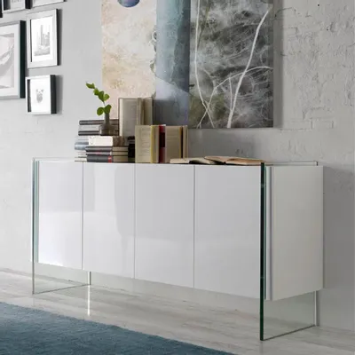 Office furniture and storage - White sideboard glass - ANGEL CERDÁ