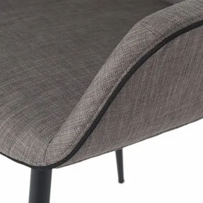 Chairs - Gray dining armchair and black piping - ANGEL CERDÁ