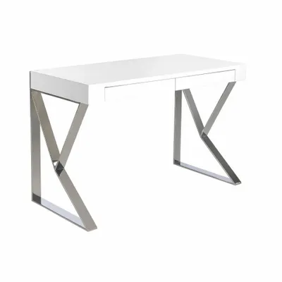Mobilier et rangements pour bureau - Bureau blanc et acier - ANGEL CERDÁ