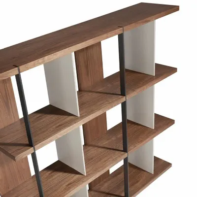 Office furniture and storage - Walnut and lacquered wood bookcase - ANGEL CERDÁ