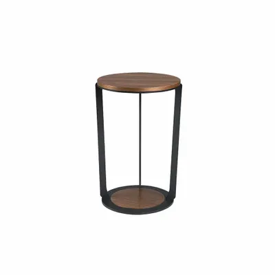 Coffee tables - Round walnut corner table - ANGEL CERDÁ