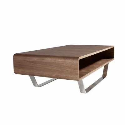 Coffee tables - Walnut wood coffee table magazine rack - ANGEL CERDÁ