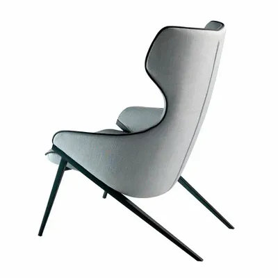 Armchairs - Armchair upholstered gray fabric with black edges - ANGEL CERDÁ