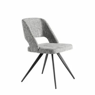 Chaises - Chaise de salle à manger rembourrée en tissu gris - ANGEL CERDÁ