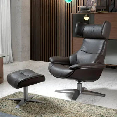 Armchairs - Swivel armchair upholstered cowhide leather - ANGEL CERDÁ