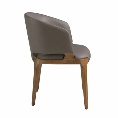 Chairs - Dining chair upholstered in eco-leather and walnut-coloured ash frame - ANGEL CERDÁ
