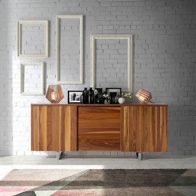 Buffets - Buffet en noyer avec pieds en acier - ANGEL CERDÁ