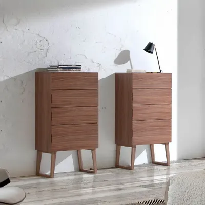 Chests of drawers - Walnut wood chiffonier - ANGEL CERDÁ