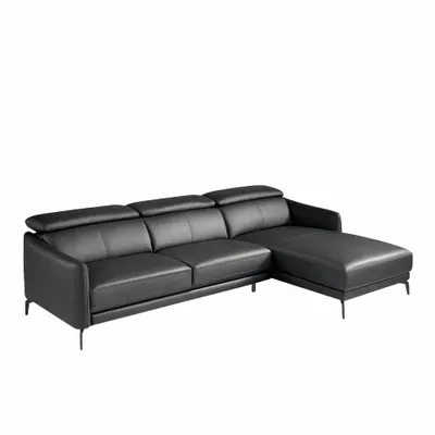 Sofas - Black cowhide chaise longue sofa - ANGEL CERDÁ