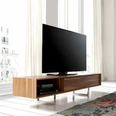 Sideboards - Walnut TV cabinet with steel legs - ANGEL CERDÁ