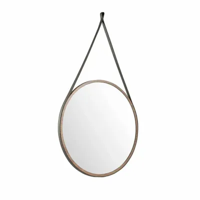 Mirrors - Round hanging mirror leather ribbon - ANGEL CERDÁ