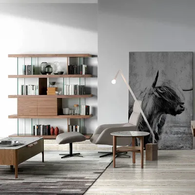 Coffee tables - Fiberglass corner table with marble effect - ANGEL CERDÁ