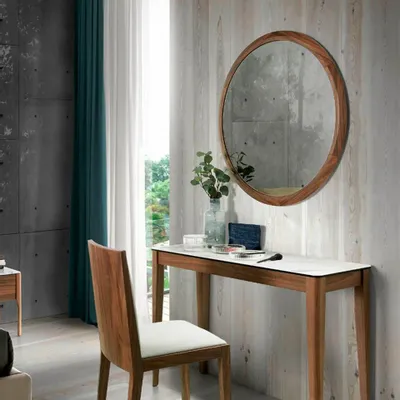 Miroirs - Miroir rond en noyer - ANGEL CERDÁ