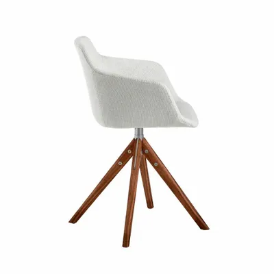 Chairs - Swivel Dining table chair beige fabric - ANGEL CERDÁ