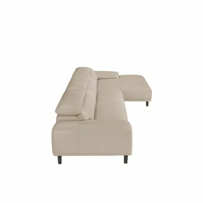 Sofas - Sofa chaise longue leather cowhide taupe - ANGEL CERDÁ