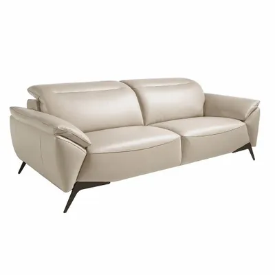 Sofas - 3 seater sofa upholstered in Taupe Grey leather - ANGEL CERDÁ