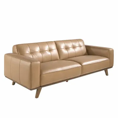 Sofas - 3 seater sofa upholstered in leather sand - ANGEL CERDÁ
