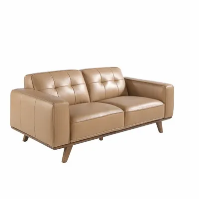 Sofas - 2 seater sofa upholstered in leather sand - ANGEL CERDÁ