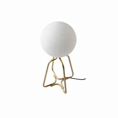 Table lamps - Table lamp golden steel and white glass - ANGEL CERDÁ