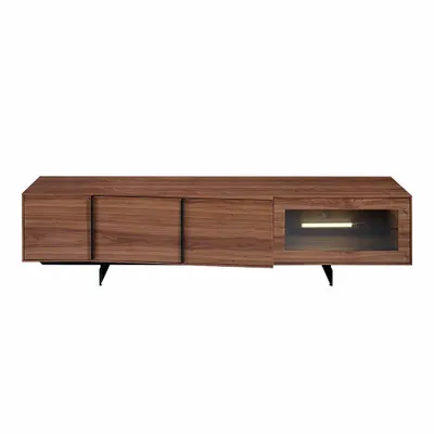 Sideboards - TV stand in walnut and black steel - ANGEL CERDÁ