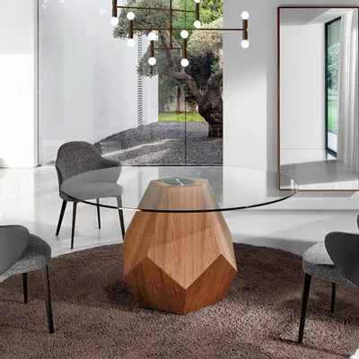 Dining Tables - Round walnut dining table - ANGEL CERDÁ