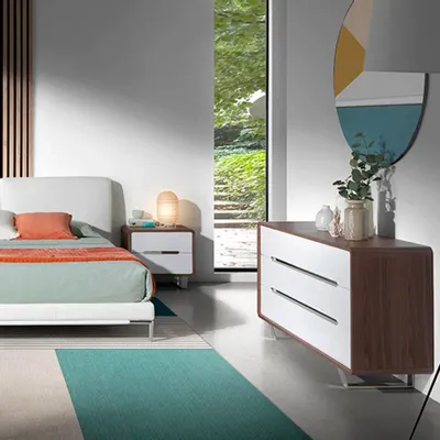 Commodes - Commode en noyer et blanc - ANGEL CERDÁ