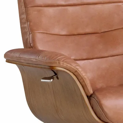 Armchairs - Swivel armchair upholstered in camel cowhide leather - ANGEL CERDÁ