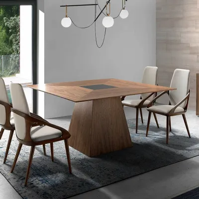 Tables Salle à Manger - Table à manger carrée en noyer - ANGEL CERDÁ