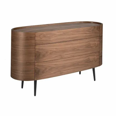 Chests of drawers - Oval walnut chest of drawers - ANGEL CERDÁ